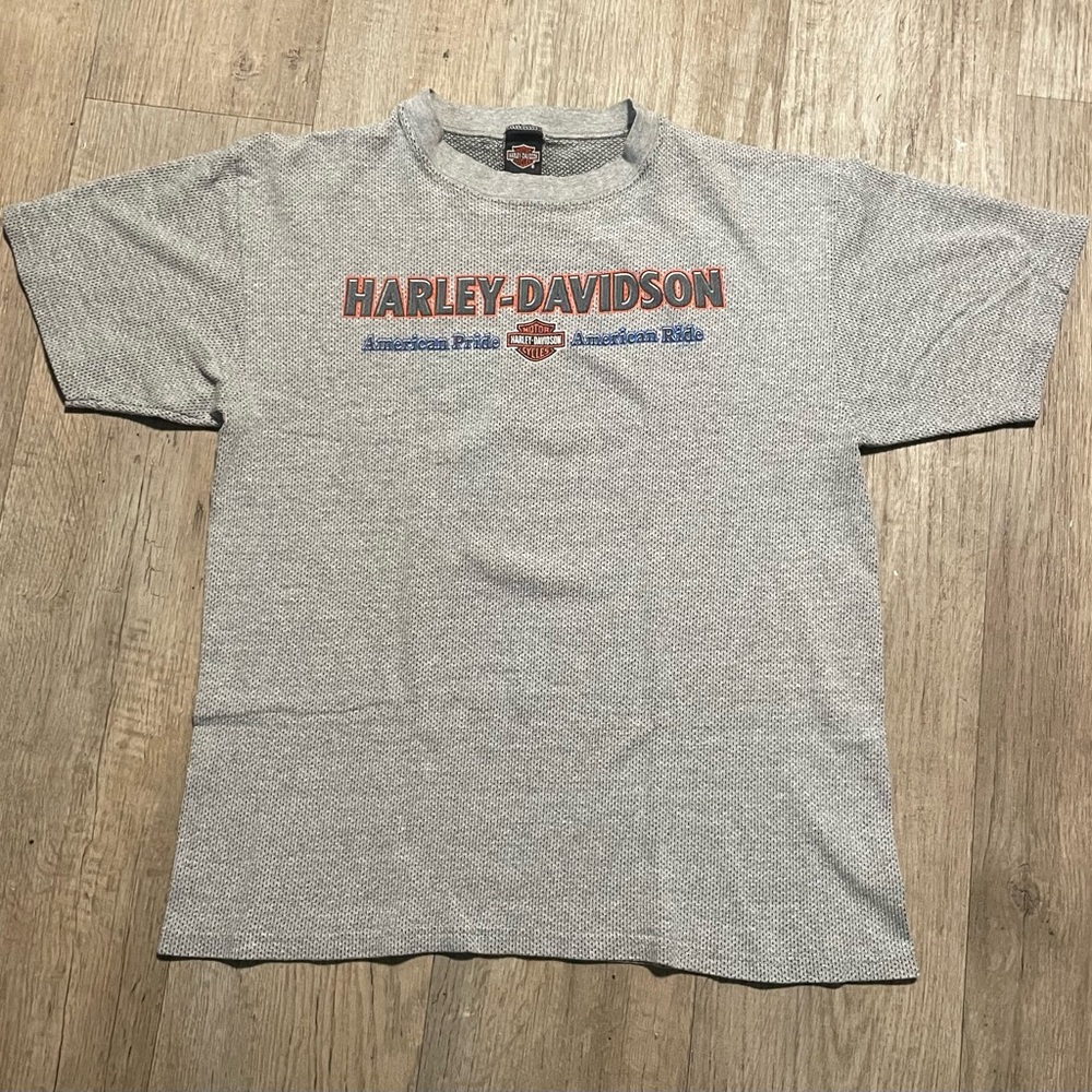 Vintage 90s Harley Davidson Mills Burlington NJ T-Shirt Gray Made In USA